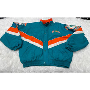 Vintage Miami Dolphins Starter Jacket Pro Line Puffer NFL Size Large